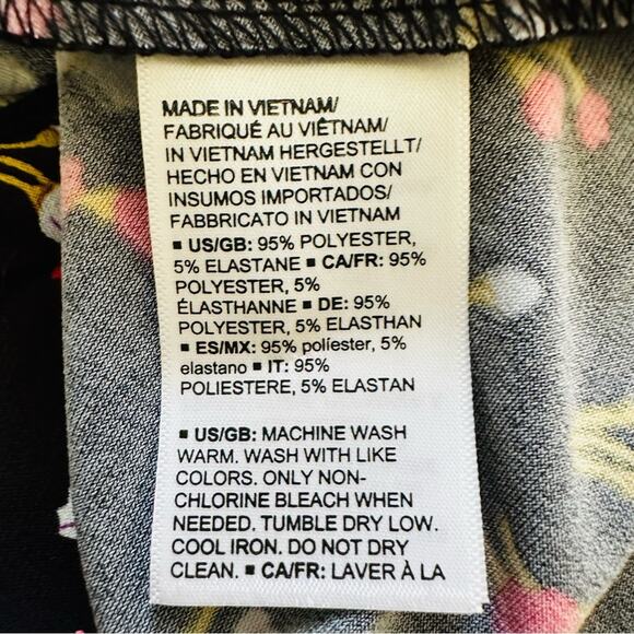 Lark & Ro Dress Black Red Floral V-Neck Short Sleeve Faux Wrap Dress Size 14 NEW - Picture 11 of 12